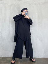 Women Long Sleeve Shirt Wide Leg Pants Two-Piece Suit
